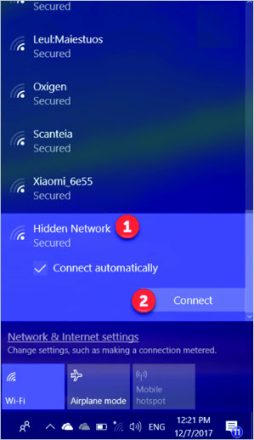 اتصال وای فای مخفی در ویندوز10