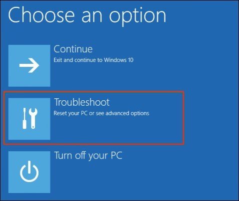 نحوه برگرداندن بکاپ ویندوز 10 بهصورت تصویری 4 اینجا روی Troubleshoot کلیک کنید