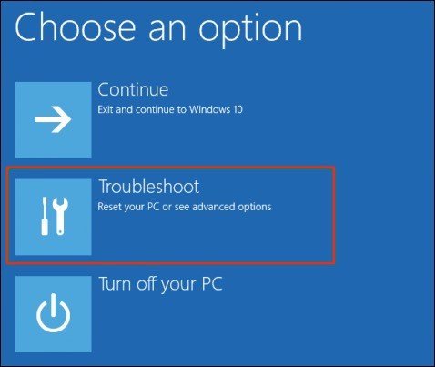 اینجا روی Troubleshoot کلیک کنید