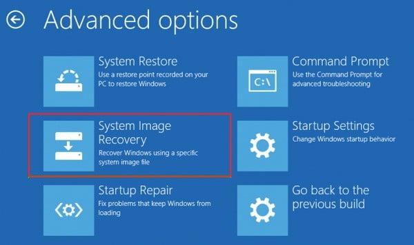 روی System Image Recovery کلیک کنید