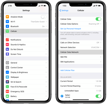 فعال كردن هات اسپات آيفون در ios 12 1 فعال كردن هات اسپات آيفون در ios 12