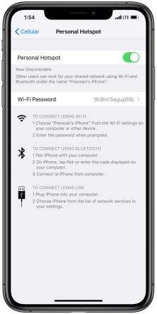 فعال كردن هات اسپات آيفون در ios 12 4 فعال كردن هات اسپات آيفون در ios 12