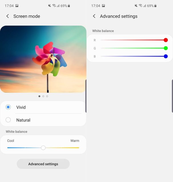 10 ترفند کاربردی برای گلکسی S10 و S10 پلاس 6 تغییر رنگها را در نمایشگر سامسونگ اس 10 پلاس