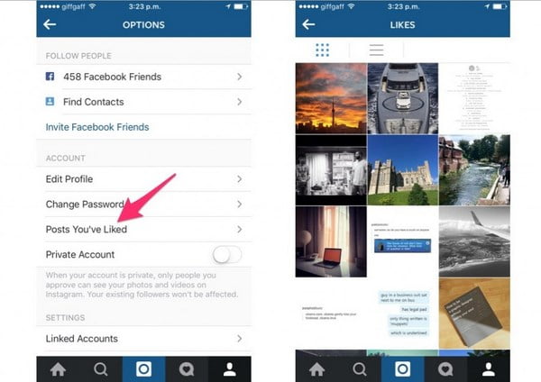 مشاهده تمامی پست هایی که در اینستاگرام لایک کرده اید