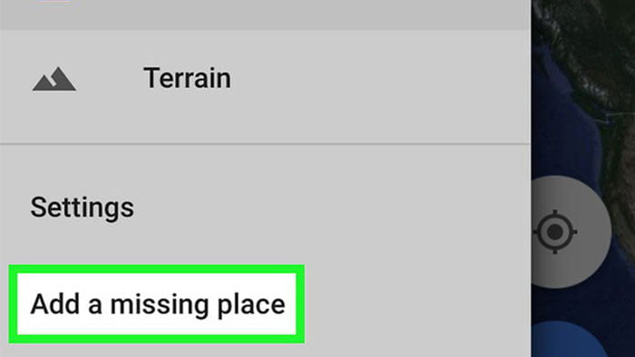 گزینه add a missing place در گوگل مپ