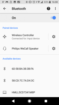 بخش Bluetooth فهرستی از دستگاه های بلوتوث پیرامون خود را خواهید دید. Wireless Controller را برای جفت شدن دسته PS4 با گوشی یا تبلت اندروید بزنید.