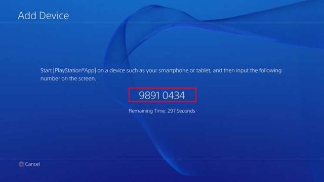 روش اتصال آیفون به PS4 3 3- به Add Device رفته، پس از آن کدی در نمایشگر شما پدیدار شود.