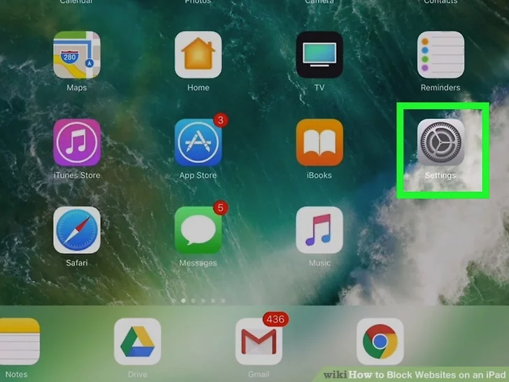 مسدود کردن سایت در ipad مرحله اول تنظیمات