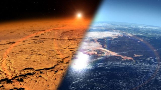 مقایسه وضعیت فعلی مریخ با آنچه در گذشته بوده است.