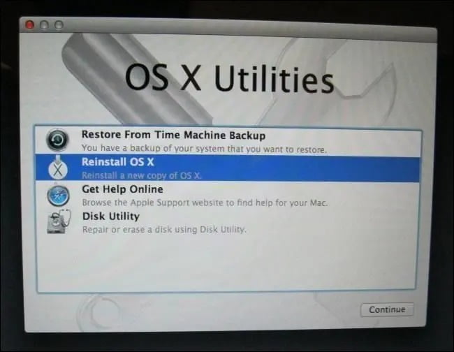 Mac OS X را دوباره نصب کنید