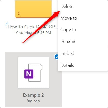 حذف یادداشت در Microsoft OneNote 4 حذف یادداشت