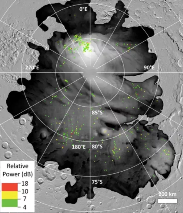 ممکن است ده ها دریاچه در زیر قطب جنوب مریخ وجود داشته باشد