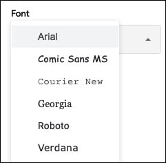 انتخاب فونت در Google sheets