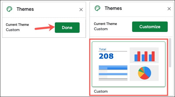 استفاده و شخصی ‌سازی تم در Google Sheets