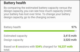 مشاهده وضعیت سلامت باتری در AccuBattery