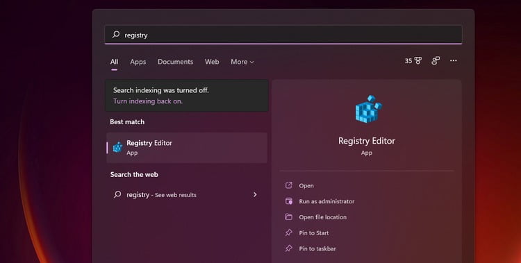 5 راه باز کردن Registry Editor در ویندوز 11