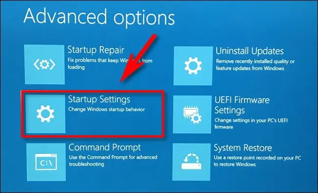 نحوه راهاندازی Safe Mode در ویندوز 11 7 Startup Settings
