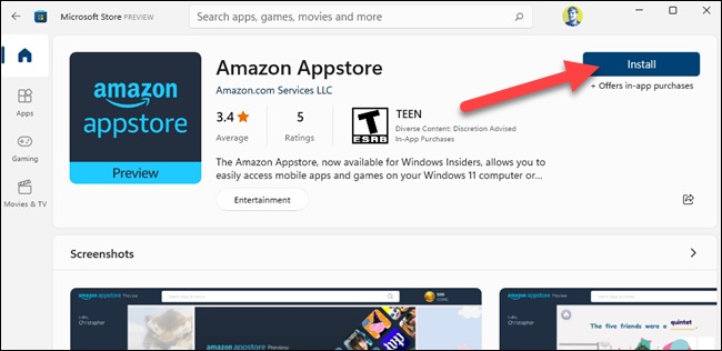 نصب Amazon Appstore