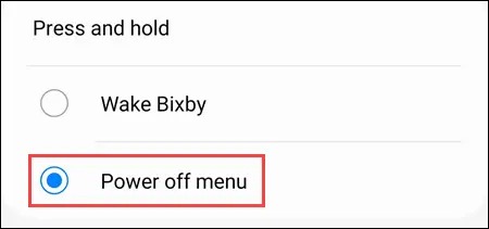 Power Off Menu