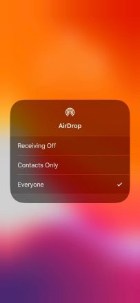 گزینه های AirDrop