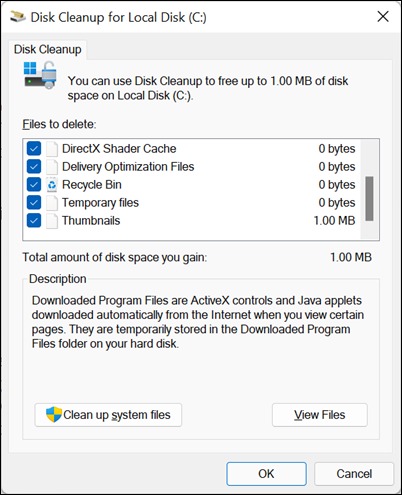 Disk cleanup