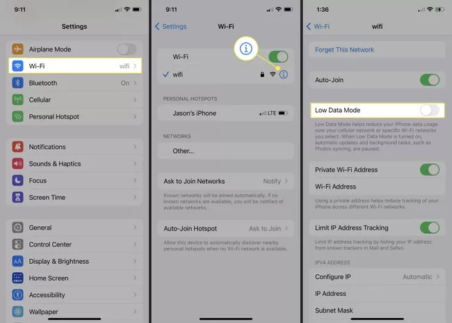 نحوه خاموش کردن Low Data Mode در آیفون