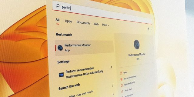 روش باز کردن Performance Monitor در ویندوز 11