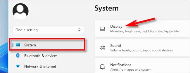 Display settings