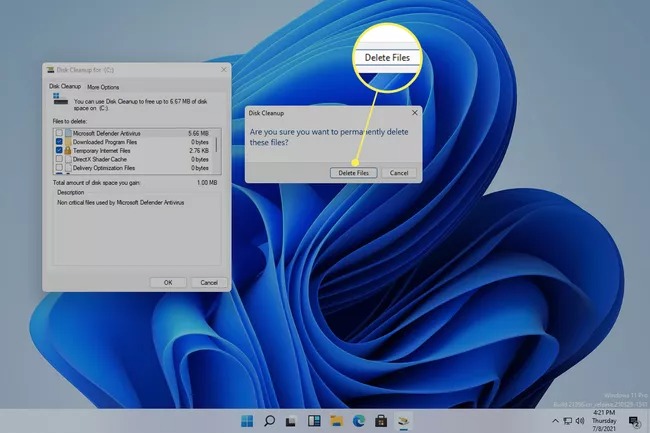 روش حذف فایل های اضافی در ویندوز 11