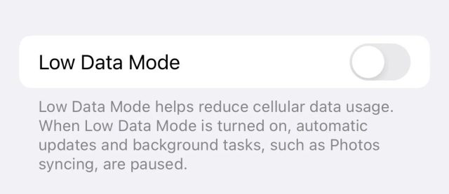 Low data Mode