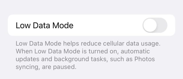 Low data Mode