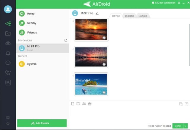 انتقال فایل از اندروید به کامپیوتر توسط AirDroid