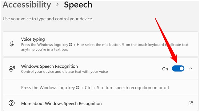  Windows Speech Recognition