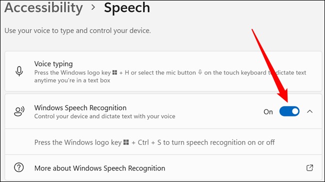  Windows Speech Recognition