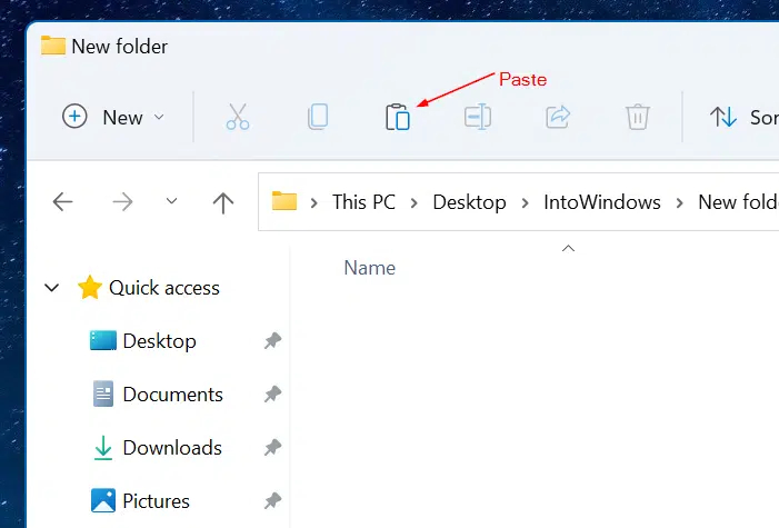 کات، کپی و پیست را در ویندوز 11 از طریق نوار ابزار File Explorer