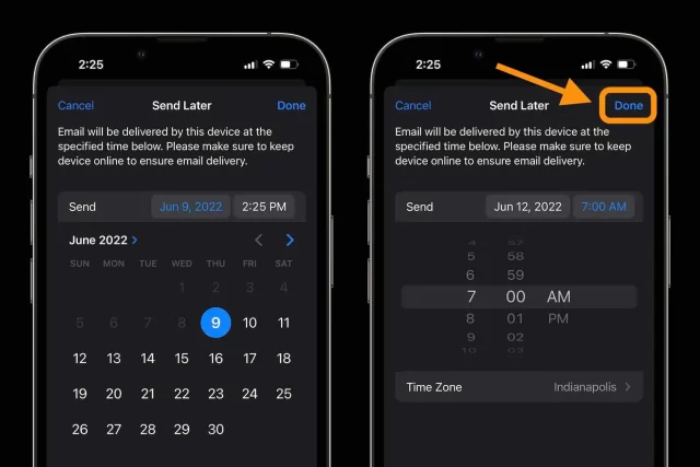نحوه ی کار با زمان‌بندی و ارسال در فرصتی دیگر ایمیل در iOS 16