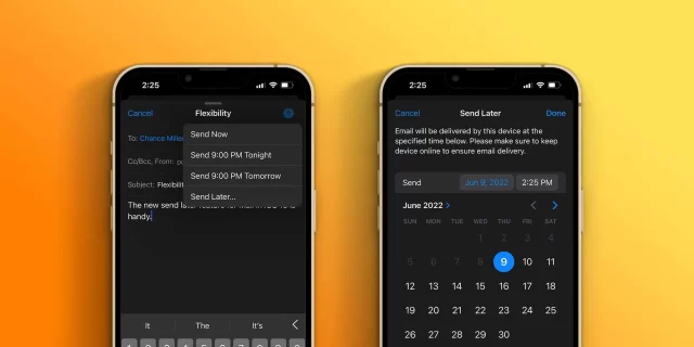 نحوه ی کار با زمان‌بندی و ارسال در فرصتی دیگر ایمیل در iOS 16
