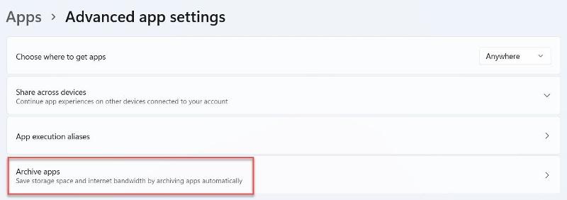 نحوه آرشیو کردن برنامه ها در ویندوز 11