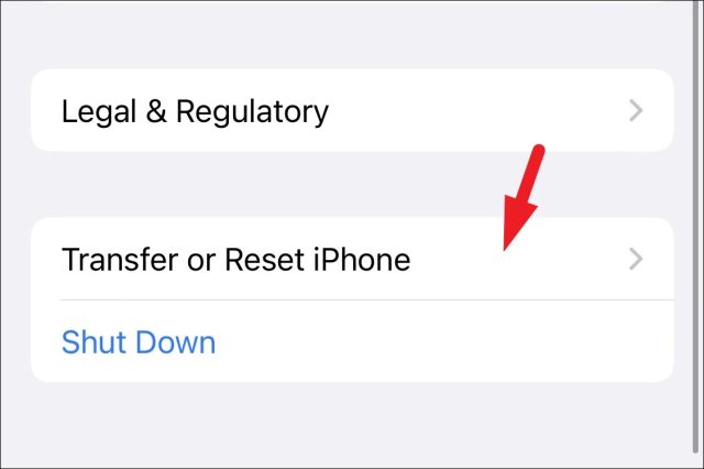 Transfer or Reset iPhone