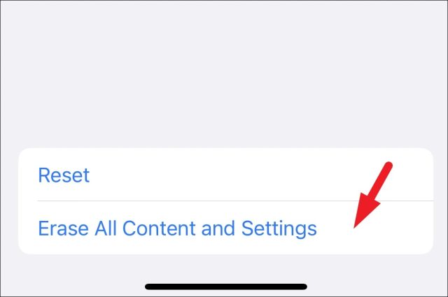 Erase All Content and Settings