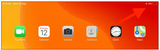 برای استفاده از Control Center از گوشه سمت راست بالای iPad به پایین بکشید