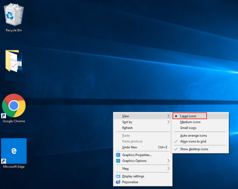 نحوه تغییر اندازه آیکون های دسکتاپ در ویندوز 10