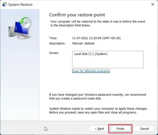 نحوه استفاده از System Restore در ویندوز 11