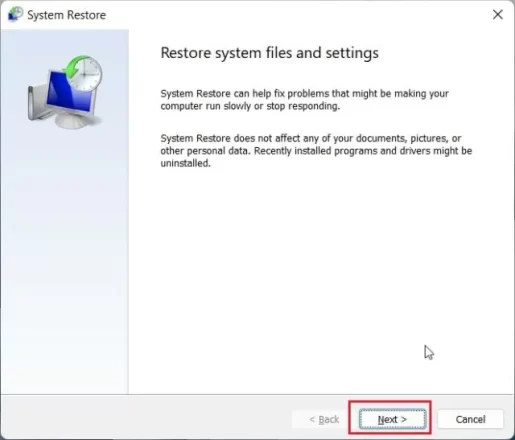 نحوه استفاده از System Restore در ویندوز 11