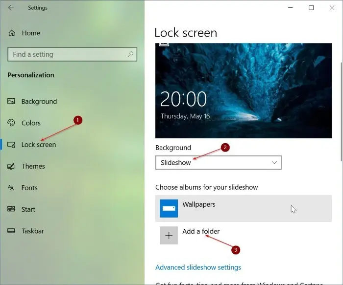 تنظیم نمایش اسلاید قفل صفحه با تصاویر سفارشی در ویندوز 10