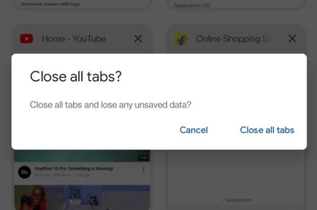 نحوه فعال کردن «Close All Tabs» در کروم برای اندروید