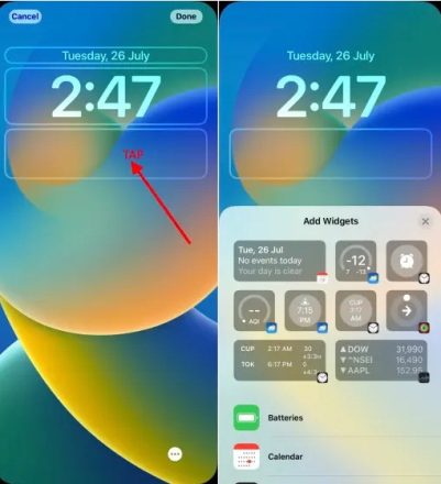 نحوه افزودن ابزارک به صفحه قفل آیفون در iOS 16 2 سفارشی کردن صفحه قفل iOS 16 اینچ