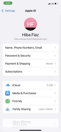 iCloud در تنظیمات