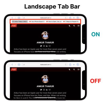 نوار Tab Landscape در تنظیمات سافاری iOS 15 چیست و چگونه به نظر می رسد