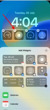 نحوه افزودن ابزارک به صفحه قفل آیفون در iOS 16 8 ویجتی که می خواهید حذف کنید را انتخاب کنید